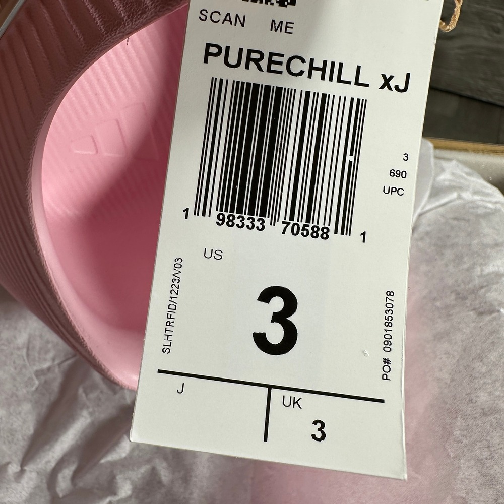 Adidas Purechill xJ Slip On Kids Size 3 Pink Silver Athletic Shoes NEW KJ8112 - Picture 8 of 9